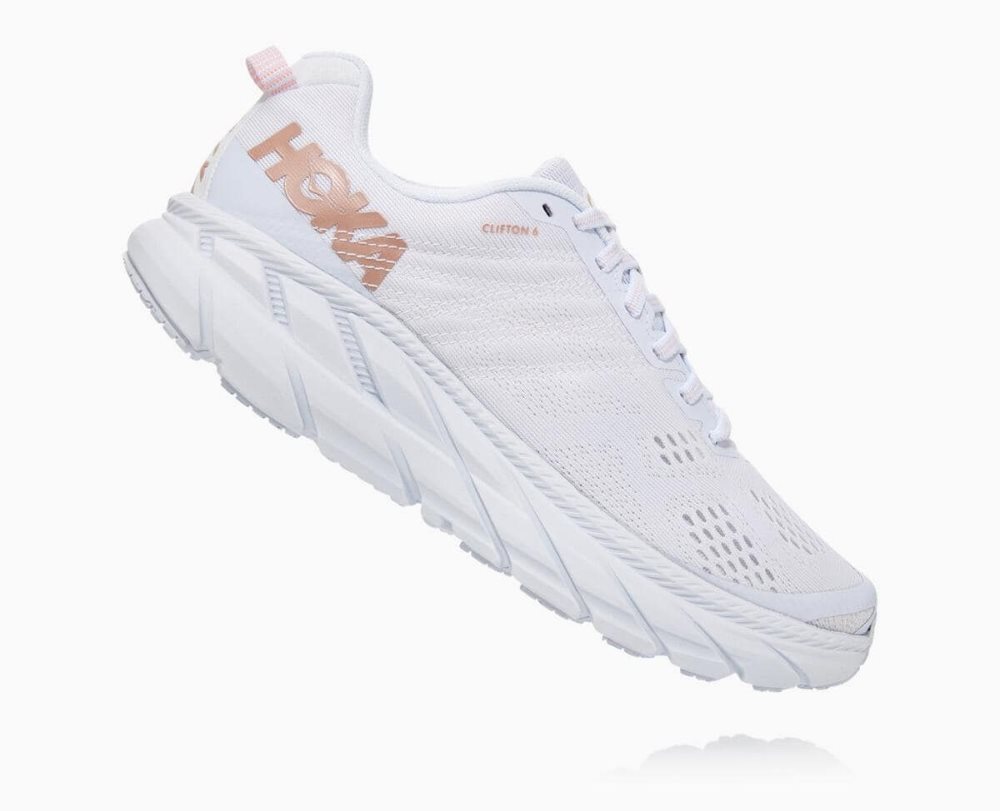 White / Rose Gold Hoka Clifton 6 | 254760ELZ