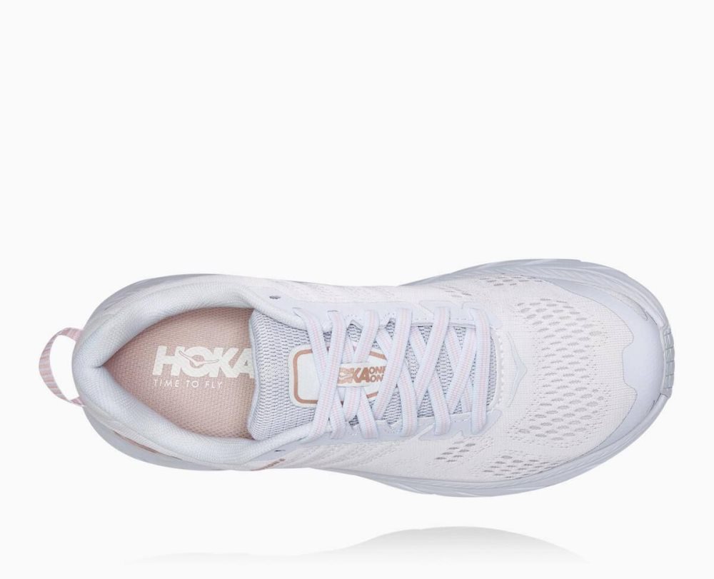 White / Rose Gold Hoka Clifton 6 | 326018NIH