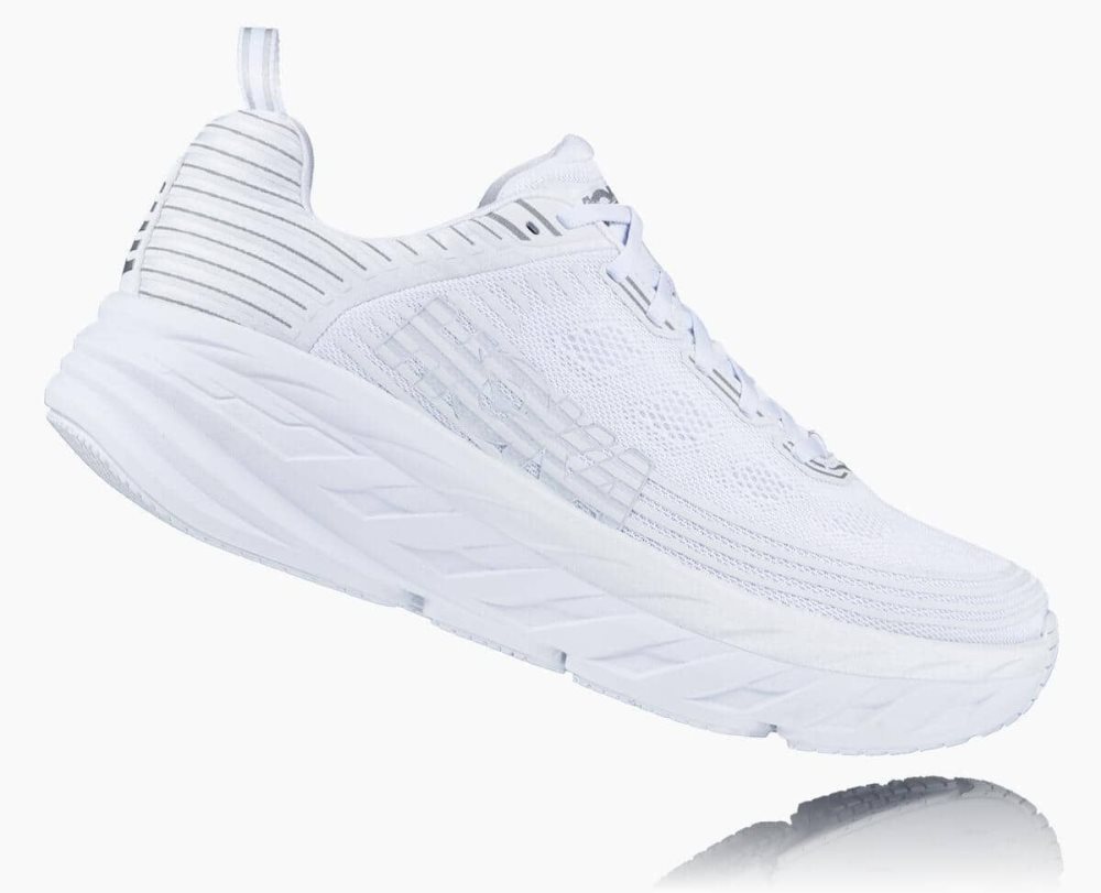 White / White Hoka Bondi 6 Wide | 238547HAR