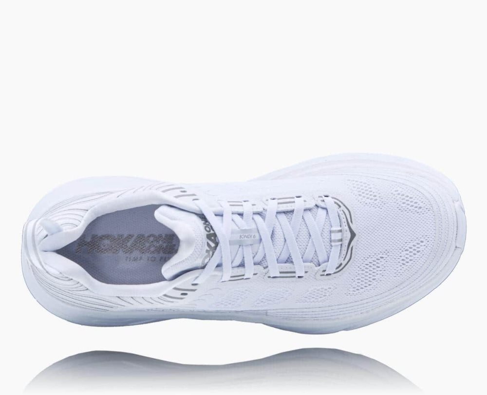 White / White Hoka Bondi 6 Wide | 238547HAR