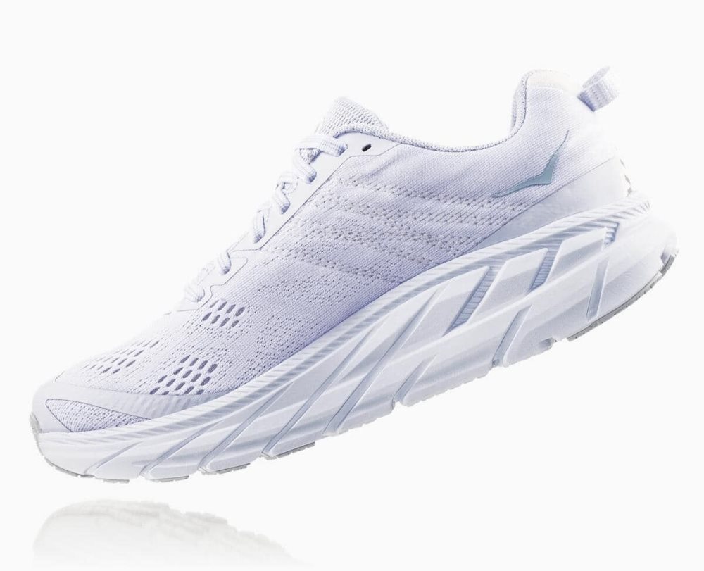 White / White Hoka Clifton 6 Wide | 082913FPC